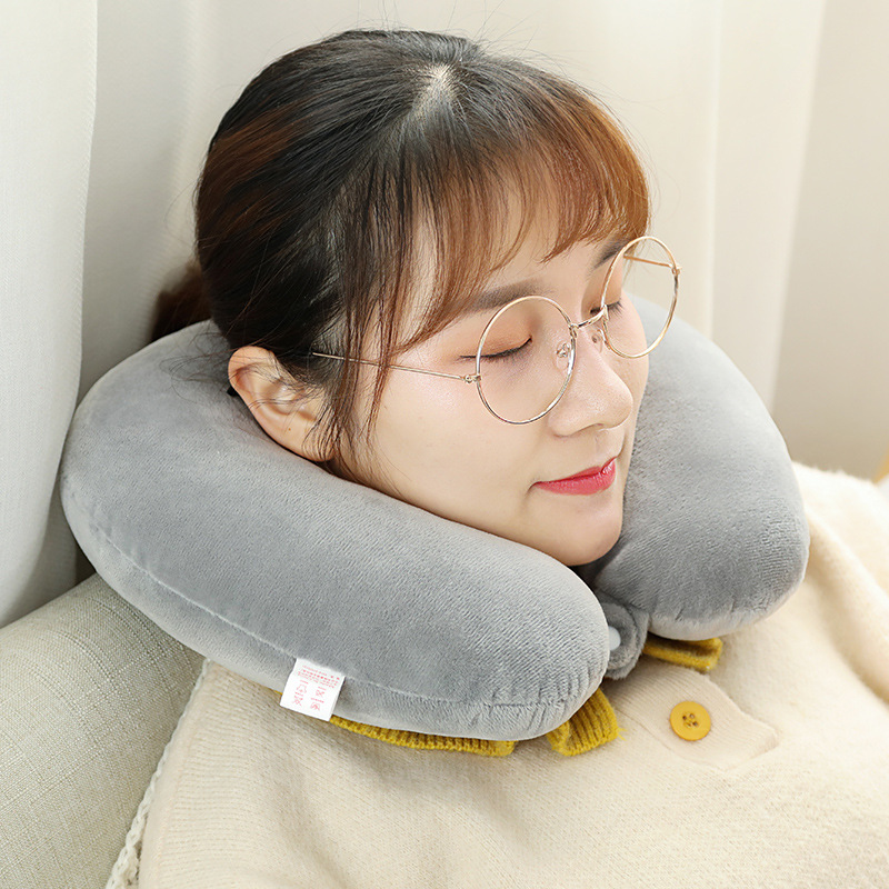 Wholesale U-Shaped Pillow Customized Logo Office Lunch Break Pillow Neck Pillow Travel Neck Pillow Airplane Car U-Shaped Pillow