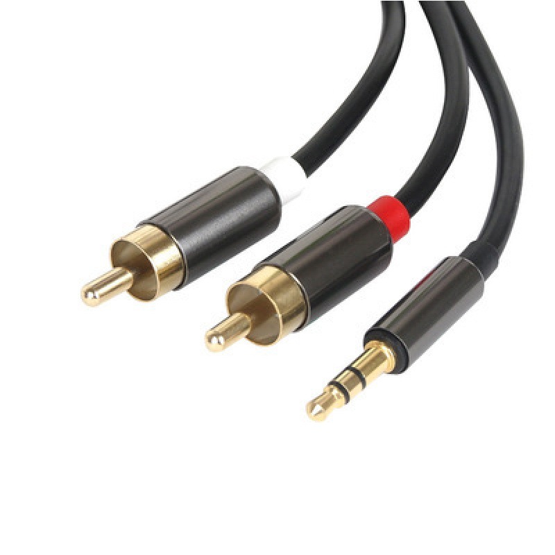 3.5 to 2RCA double Lotus cable 3.5 to 2rca pure copper speaker cable AV cable 3.5mm one minute two audio cable