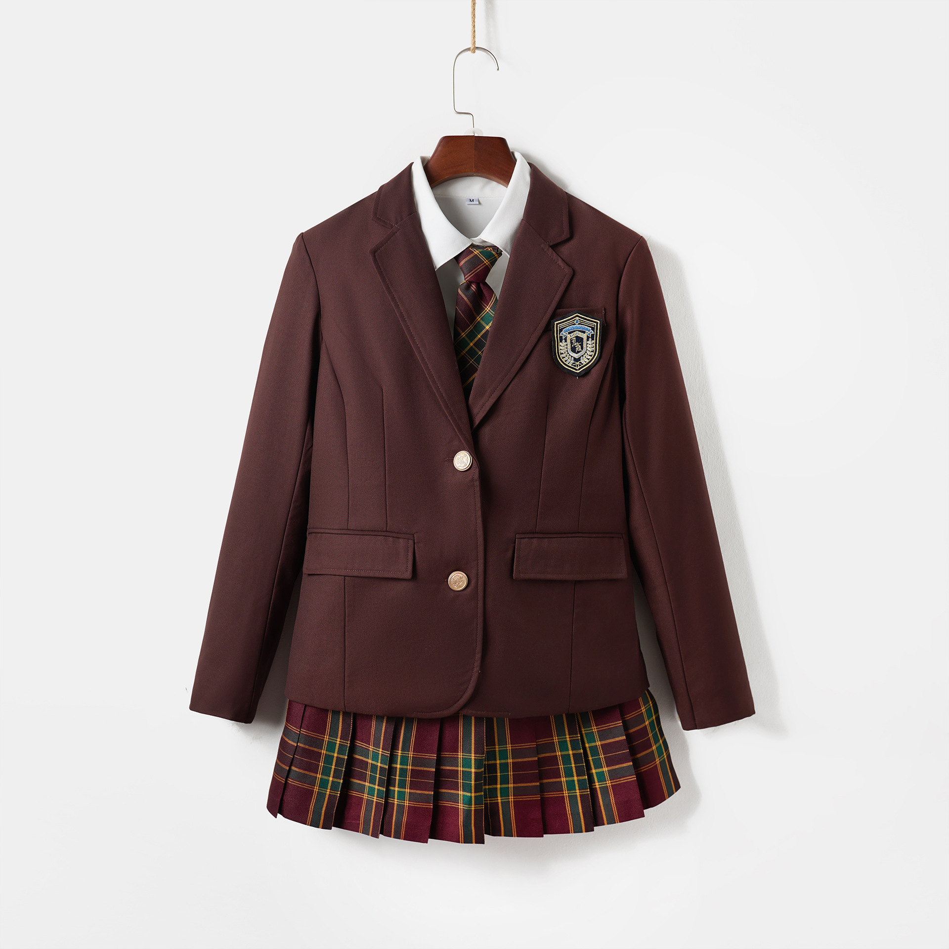 Autumn and Winter JK Uniform Small Suit Women's Jacket College Style Two-Button Suit Japanese Basic Full Set Factory Direct Supply
