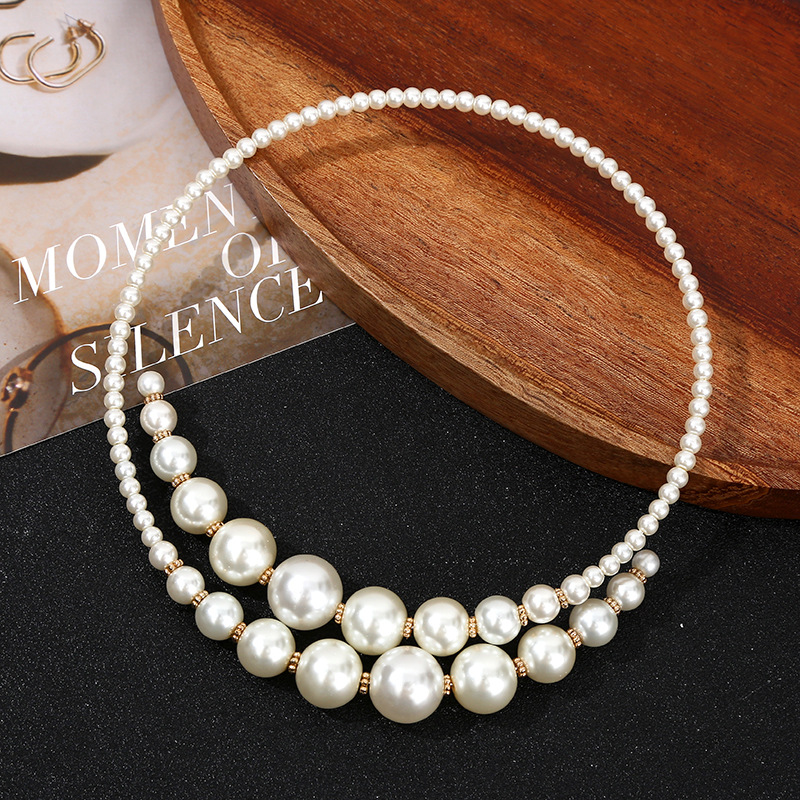 Кросс-бодерный европейский и американский стиль, многожемчужное ожерелье на ключицу, легкая роскошь, высококачественное короткое ожерелье с многими бриллиантами и жемчугом