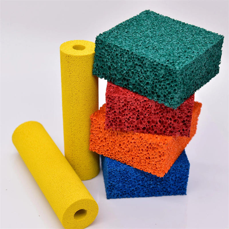 Spot Processing Open-Hole Rubber Foam Orange Rubber Foam Foam Tube Processing Density 300 Density 200