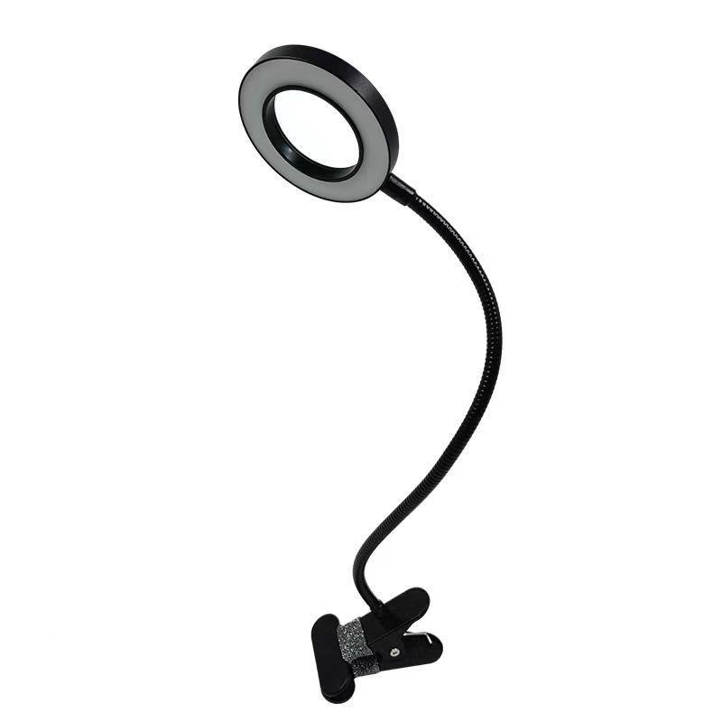 Wholesale creative USB clip clip eye lamp magnifying glass clip lamp 3 color adjustable student desk reading small desk lamp