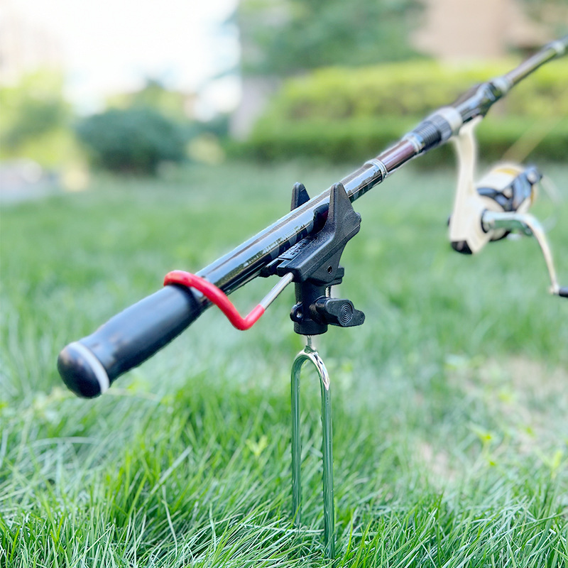 Export Trade Fishing Rod Holder with Ground Insert, Stainless Steel Universal Adjustable Simple Tripod Fishing Rod Stand