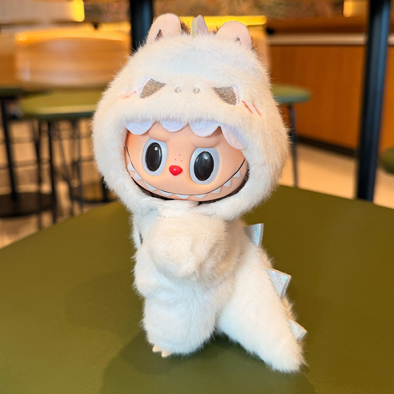 Labubu First and Third Generation European Mink Velvet Dinosaur Clothing Set 10cm Baby Clothes Dress-Up Labubu Accessories Export Wholesale