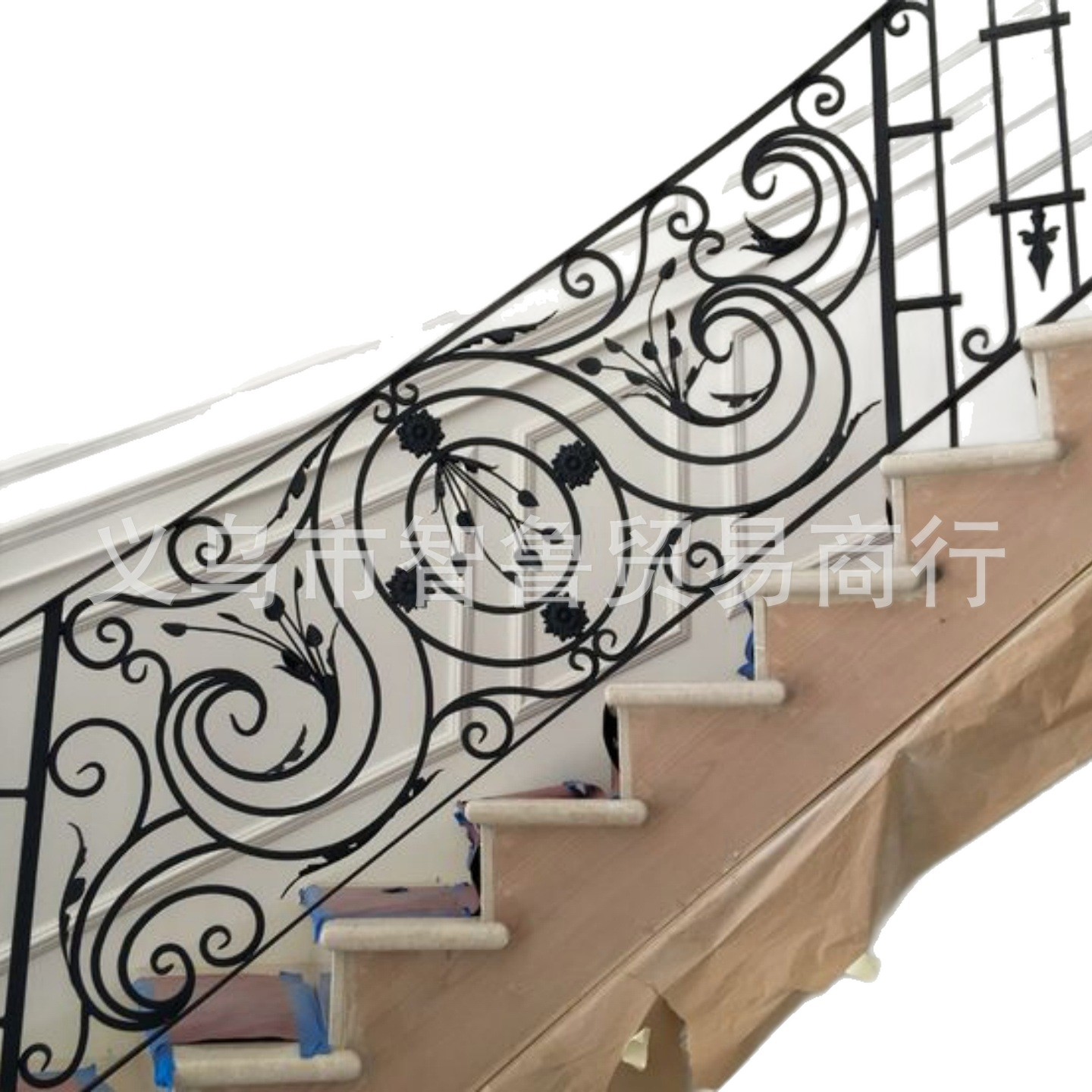 Iron Guardrail Indoor Stair Railing Villa Community Balcony Garden Stair Handrail High-Rise Grille Guardrail