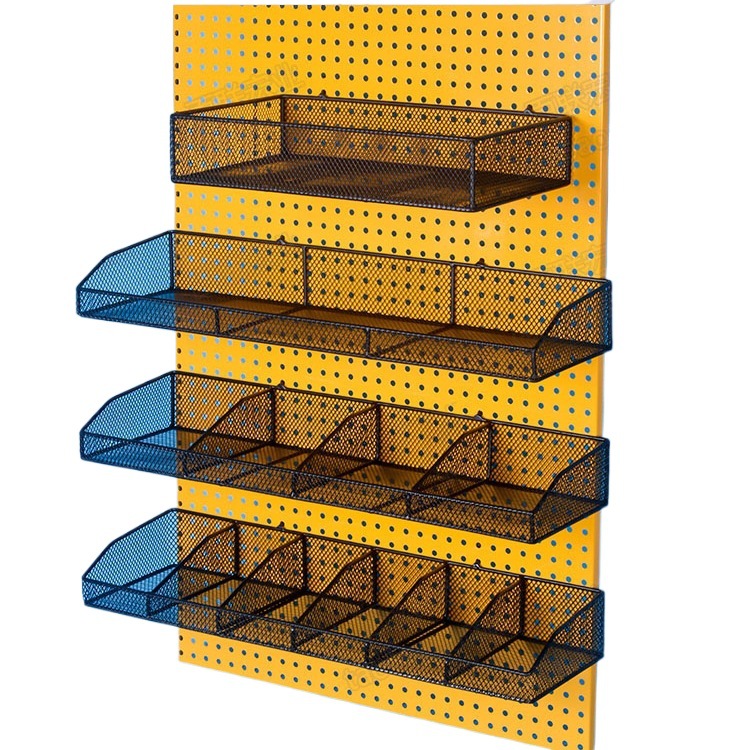 Perforated Board Hanging Basket Supermarket Shelf Basket Multi-Hole Board Storage Basket Multifunctional Hardware Hanging Rack Wall-Mounted Succulent Mesh Bag