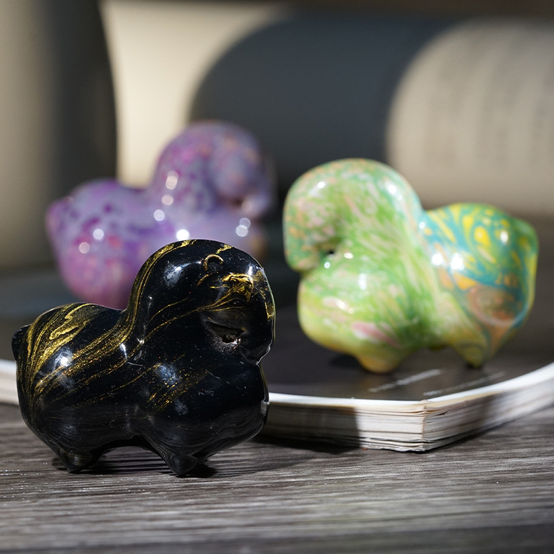 Large Lacquerware Tang Horse Small Ornaments Zodiac Horse Desktop Ornaments Hand-Held Pieces Wooden Crafts Decorative Toys