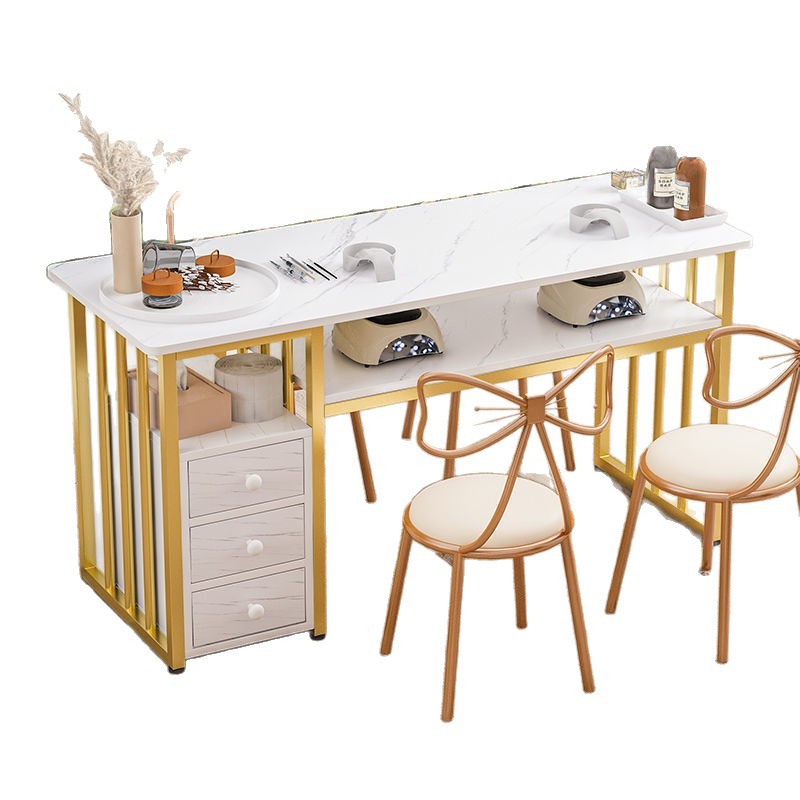 Nail Table Modern Simple Double Internet Celebrity Nail Table New Table Rectangular Nail Table Salon Furniture