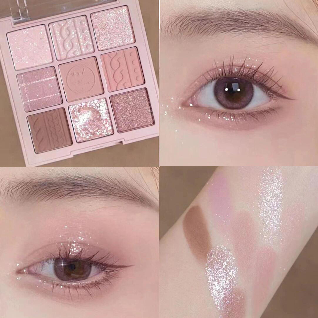 MUGE LEEN Nine-color Chocolate Eyeshades Plate ins Super Fire Earth Color Pearlescent Matte Glitter Exquisite No Makeup