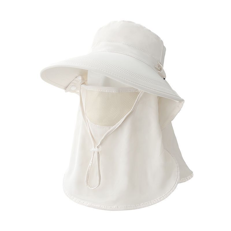 Summer Breathable Sun Hat Children's Face-Covering Sun Mask Big Hat Brim Protection One-Body Cycling All-Round Sun Hat