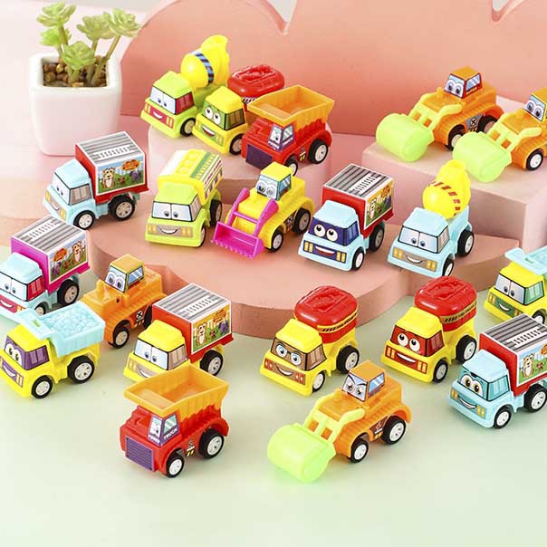 Huili Cartoon Engineering Car Car School Bus Shake Voice Fast Hand Live with Goods Stall Toy Kindergarten Toy Gift