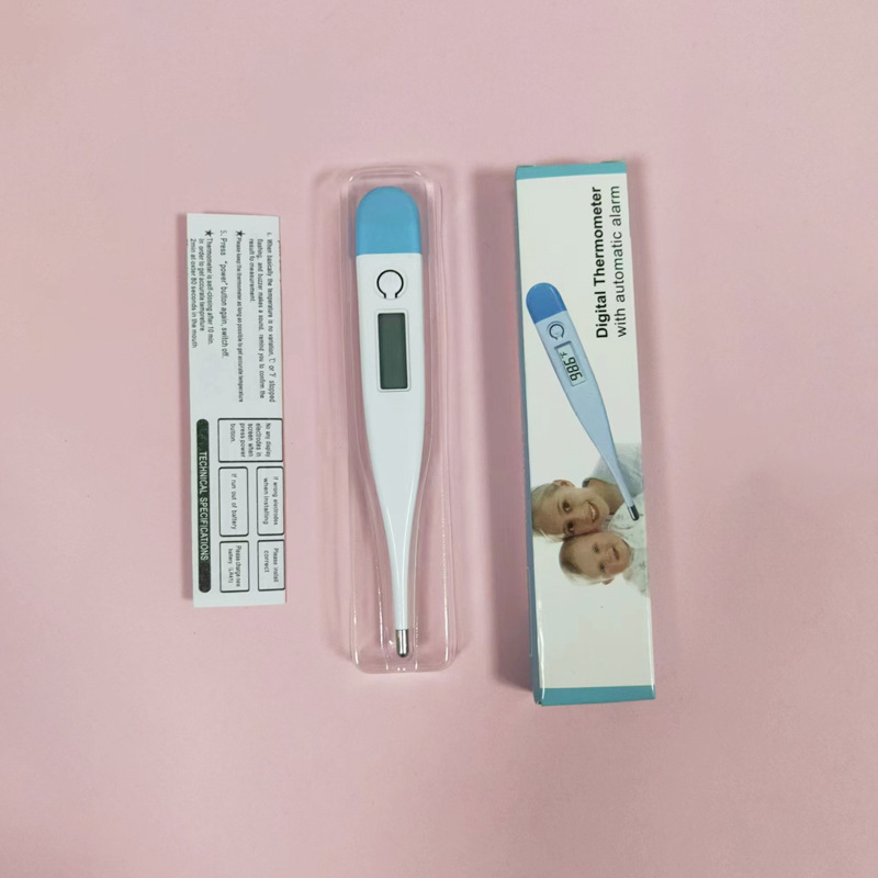 Cross-Border Electronic Thermometer English Soft-Head Thermometer Infant Thermometer Digital Display Cartoon Armpit Thermometer