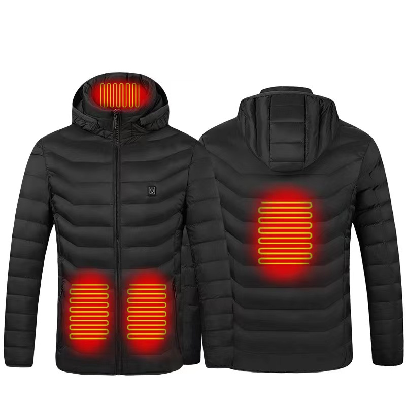 Cross-border explosions single-control nine-zone electric cotton-padded clothes USB power supply dual-control switch intelligent warm-keeping men with cotton-padded jacket men