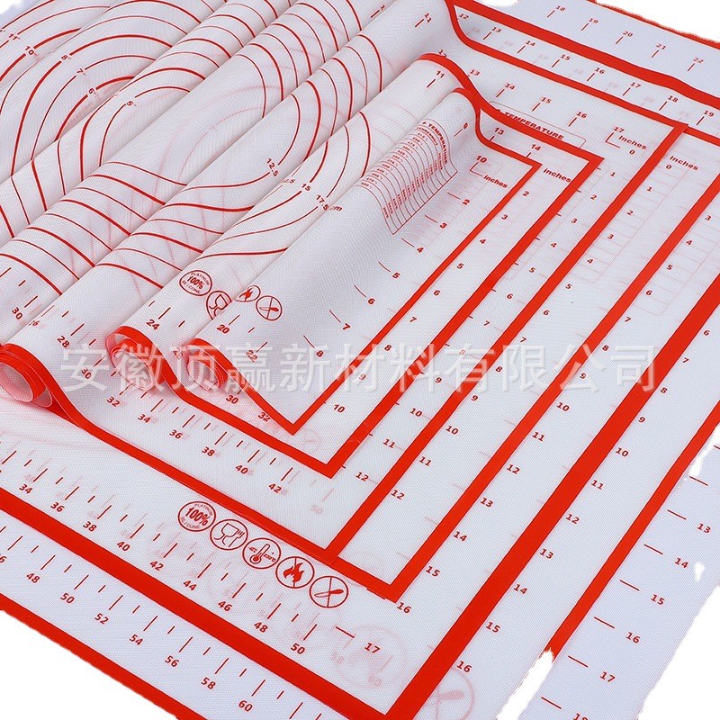 Factory Direct Sales of European and American Food-Grade Fiberglass Silicone Kneading Mat Kitchen Baking Tray with Scale