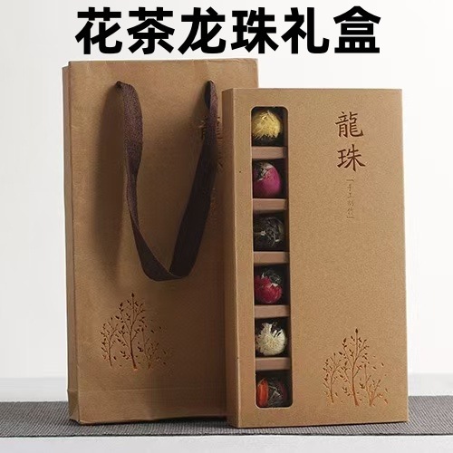 Оптовая продажа чая Пуэр из Юннани, чай с розой и жасмином, сырой чай Пуэр, драконьи шарики, пионовые шарики, 6 вкусов, 18 подарочных коробок