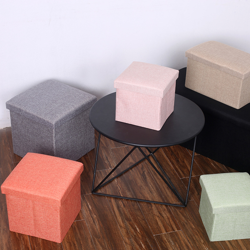 Хлопковый и льняной стул для хранения многофункциональный складной ящик для обуви