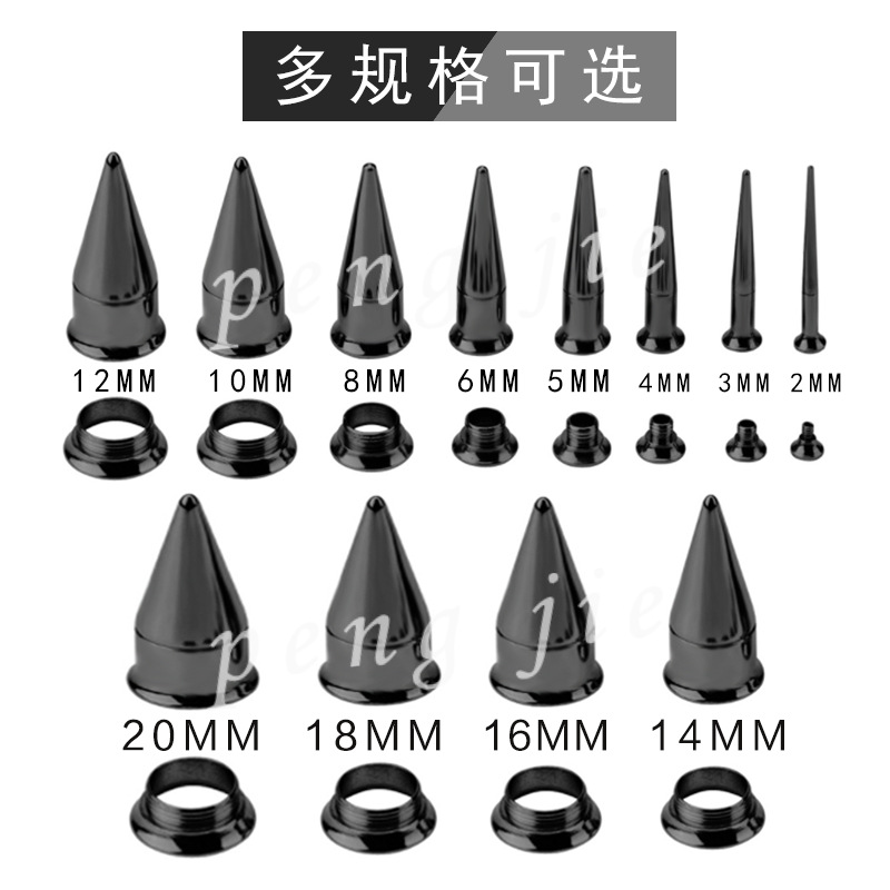 Factory Direct Supply Pengjie Stainless Steel Two-In-One Pointed Cone Double Speaker Hollow Ear Expansion Body Piercing Jewelry Ear Expander