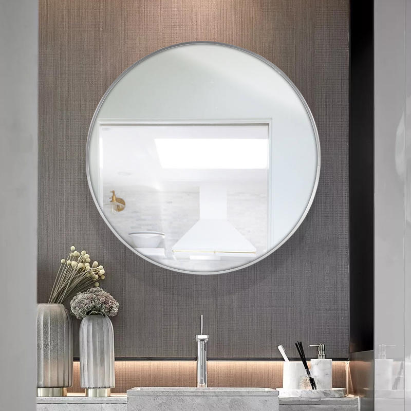 New in stock bathroom mirror with shelf bathroom garden mirror wall hanging bathroom round makeup mirror wholesale
