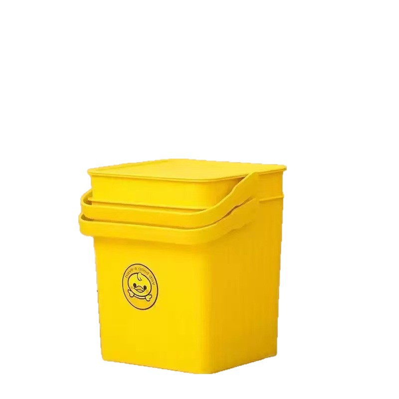 Thickened Storage Bucket with Lid, Can Sit On, Bath Bucket, Little Yellow Duck Fishing Bucket, Plastic Bucket, Printable Storage Stool Cartoon