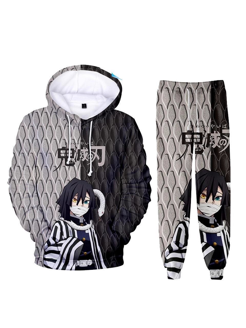 Cross-Border Amazon Best-Selling 3D Digital Printing Anime Pattern Sweatshirt Suit Loose and Extinguishing
