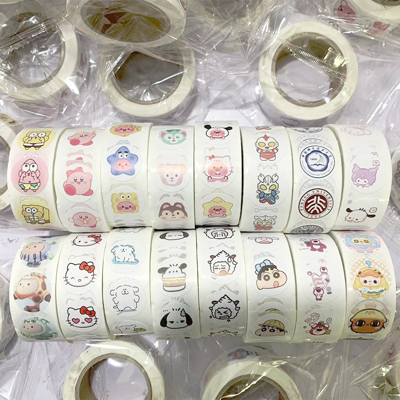 Little Red Riding Book Same Style kitty Roll Roll Sticker Decorative Hand Account Cartoon Cute Sticker Sealing Sticker Tape Dot Sticker