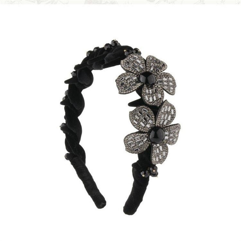 [Цветочный сад] Роскошный ободок из бархата с цветами, стильный и универсальный