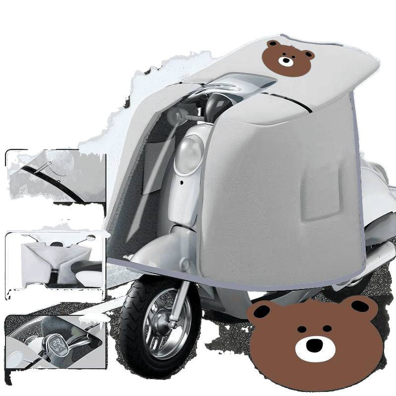 Spring and Summer Cape Style Double-Sided Waterproof Battery Car Windshield Widened and Enlarged Rainproof, Windproof and Warm, Suitable for All Seasons