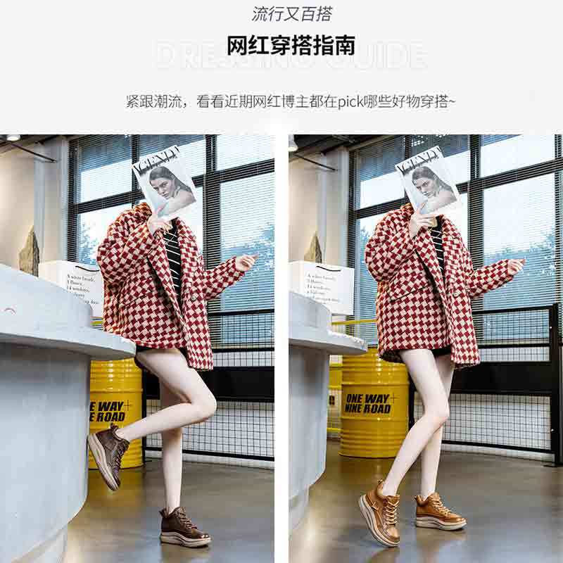 First-Layer Cowhide Women's Shoes 2025 Winter New Velvet High-Top Shoes Women's Casual Shoes Women's Retro Sneakers Sports Shoes for Women