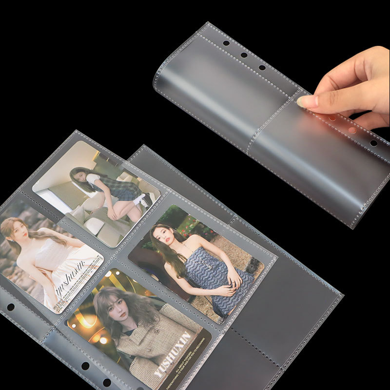 Highly Transparent A4A5A6A7 Loose-Leaf Card Book with Nine Grids and Four Grids Star Peripherals Star Chasing Small Card Storage and Replacement Core Wholesale