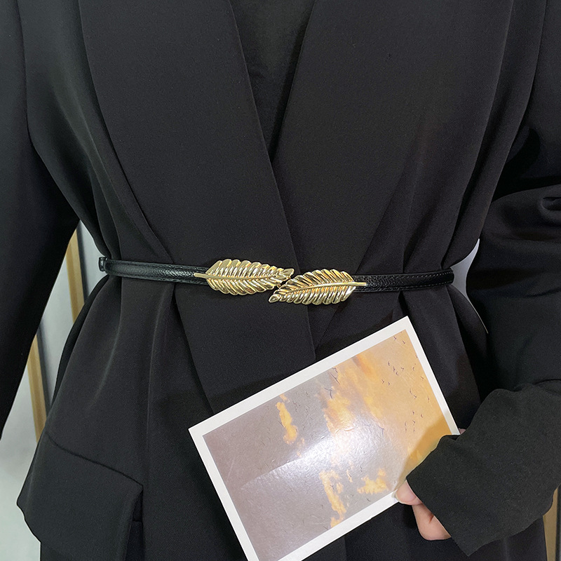 женский тонкий пояс цепочка для платья золотой пояс растяжимый металлический высококачественный пояс с юбкой