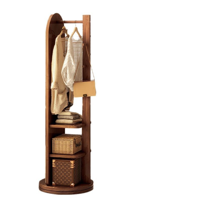 Full-Length Mirror Floor Mirror Household Bedroom Rotatable Movable Dressing Mirror Hanging Coat Rack Integrated Large Fitting Mirror