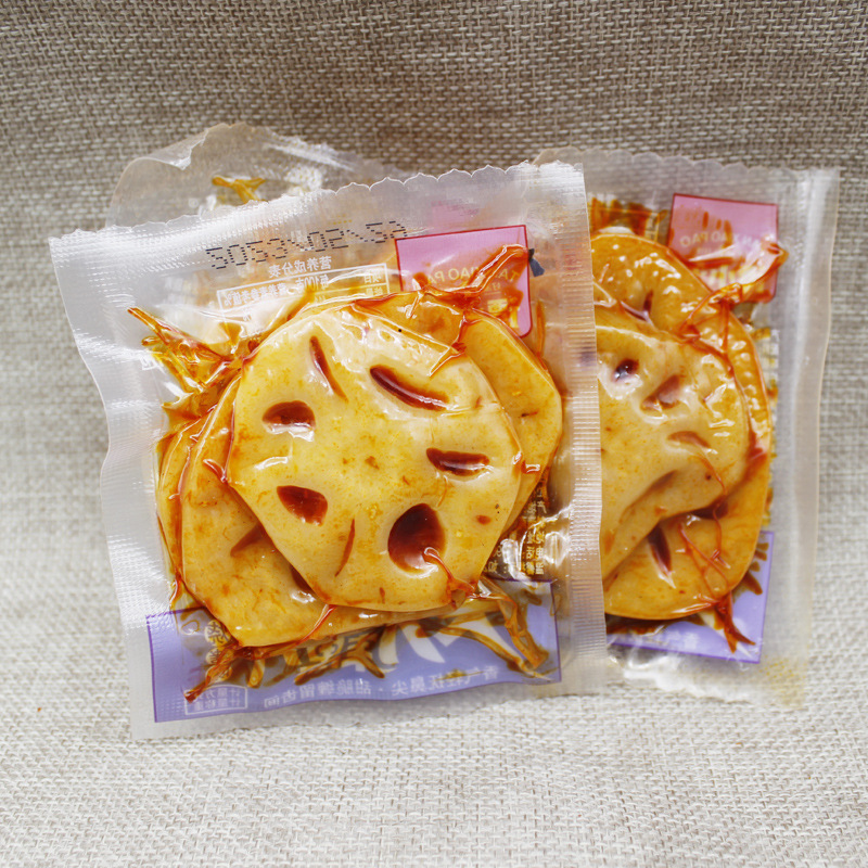 Tan Xiaoxiao tan one knife lotus root slices spicy barbecue flavor whole pack 5kg wholesale leisure food instant snack independent bag