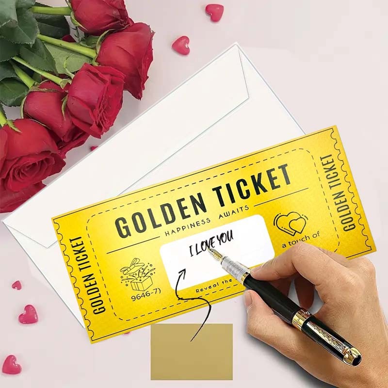 Карта поздравительная с золотым билетом Amazon, скретч-карта, креативный подарочный сертификат DIY
