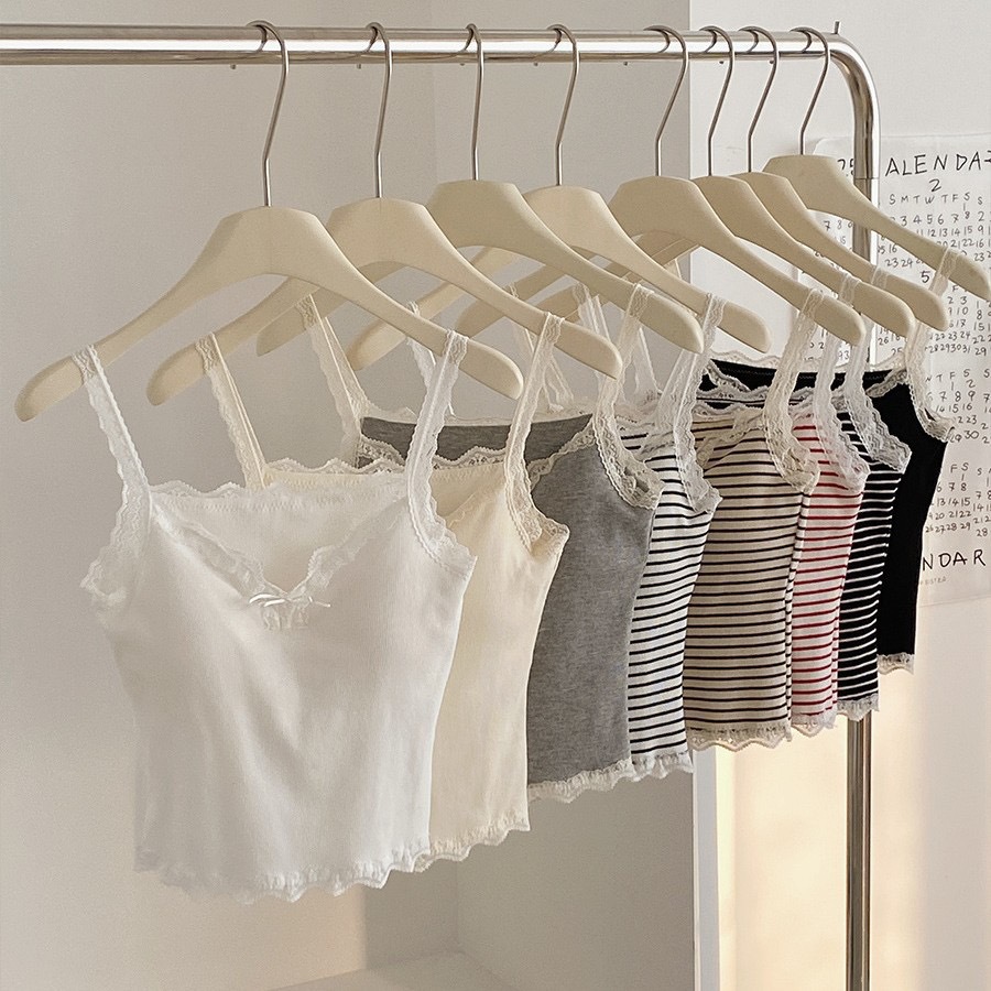 Весна и лето Новая тонкая кружевная майка с красивым задом, простая, высокоэластичная, корейская облегающая майка