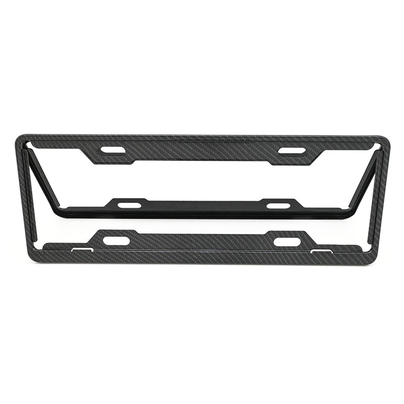 Factory direct supply imitation carbon fiber license plate frame universal aluminum alloy license plate frame LOGO silk screen plastic license plate frame