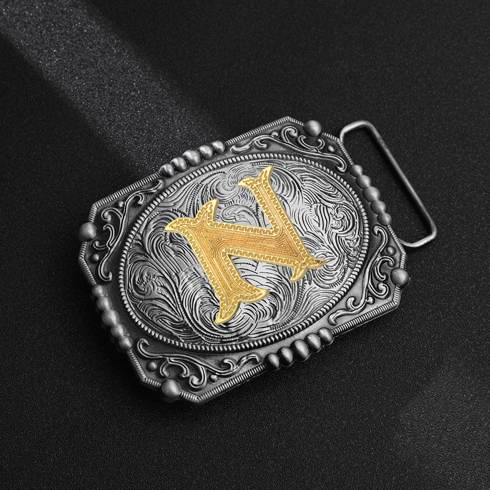 [Yinsu] Cross-border TUME Amazon Initial Western Denim Belt Buckle Men's Novelty Belt Buckle