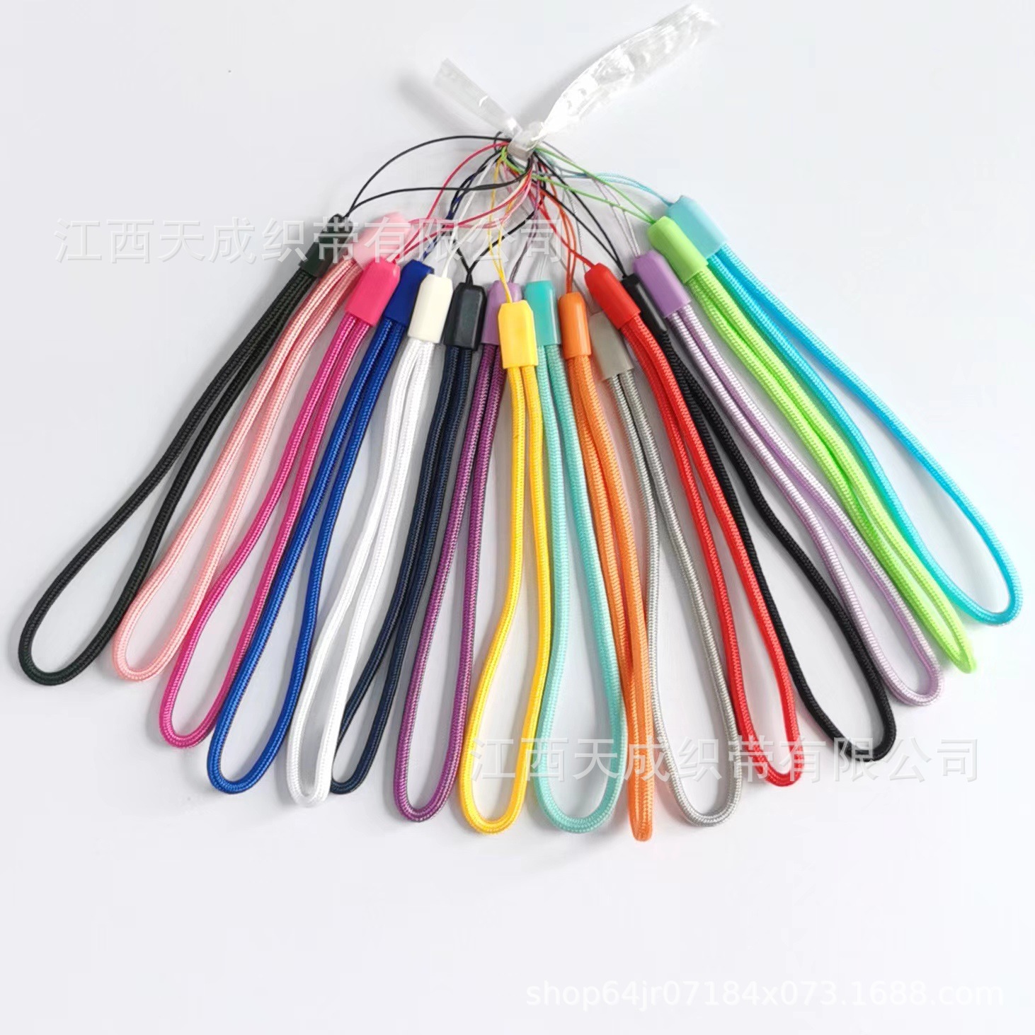 Factory in stock wholesale color universal 3.0mm round rope nylon mobile phone lanyard multicolor optional