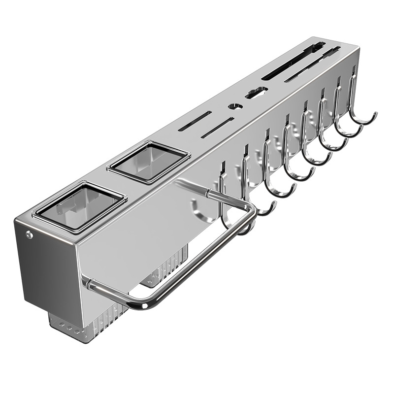 Stainless Steel Kitchen Knife Storage Rack Multi-function Non-perforated Knife Rack Storage Rack Chopsticks Cage Chopsticks Holder Wall-mounted