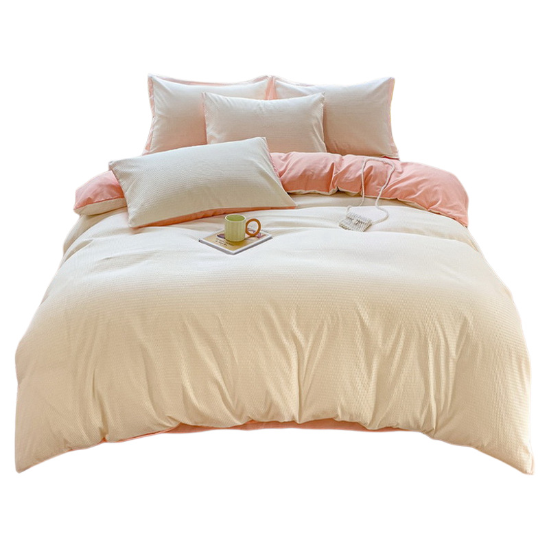 Bed Four-Piece Bed Bed Sheets, Quilt Cover, Student Dormitory Three-Piece Set, 2025 New Four-Season Universal Nantong Home Textiles