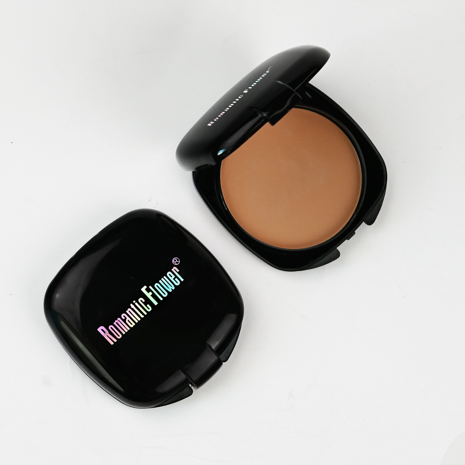 Cross-Border Foreign Trade Export 3-Color Pressed Powder Dark Waterproof Full Coverage Face Contouring Concealer with Puff Mirror Makeup