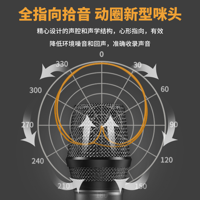 Portable Wireless Karaoke Speaker Colorful Atmosphere Light Outdoor/Home Ktv U-Segment Wireless Microphone