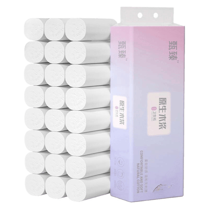 Toilet Paper Roll Paper Toilet Paper Virgin Wood Pulp Package Number Coreless Household Roll Full Box Roll Wholesale