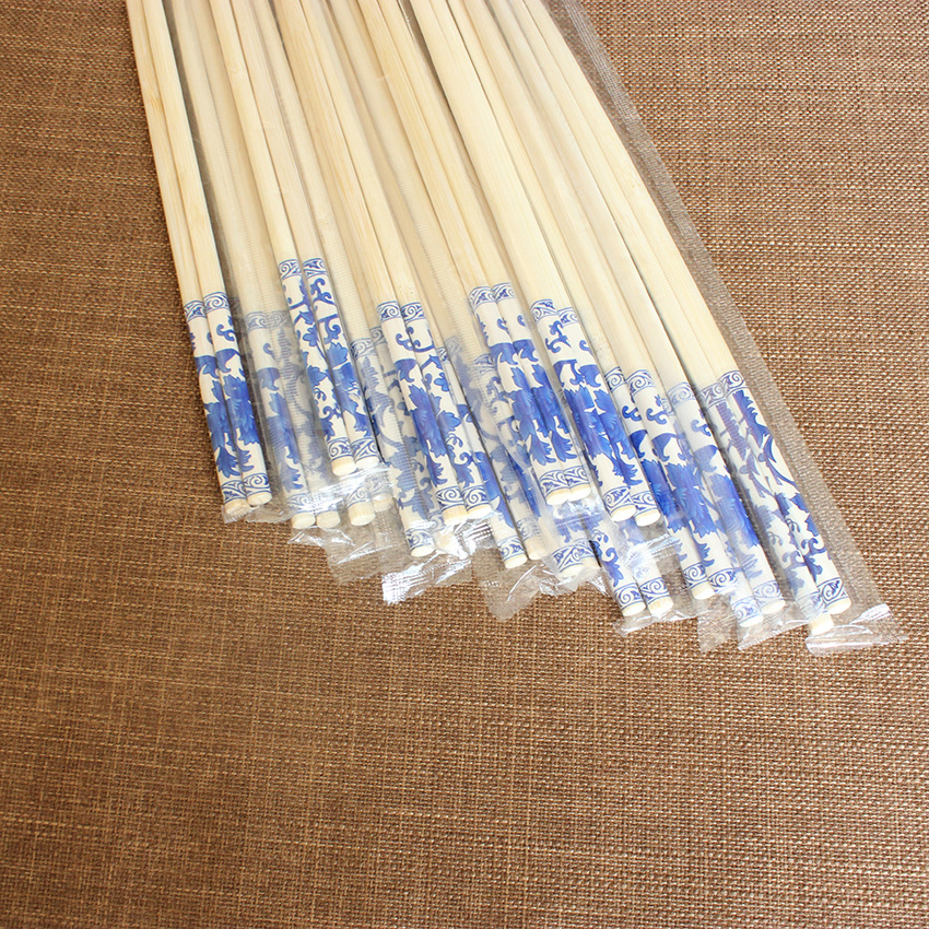 Одноразовые синие и белые фарфоровые палочки, производители, печатные бамбуковые палочки, независимая упаковка, гигиеничные, удобные для горячего блюда на вынос