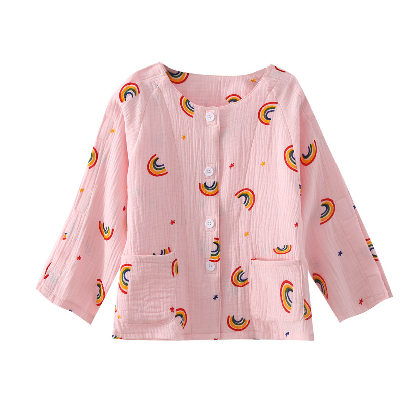 Spring and Autumn Fracture Children's One-piece Nursing Clothing Jacket Gauze Breathable Patient Clothing Easy to Wear and Take off Easy to Clean Bed