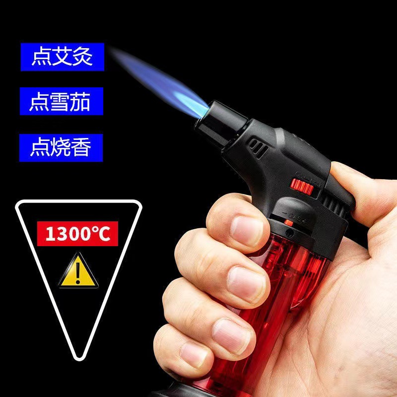 Creative Gas Lighter, Windproof, Straight-Through Blue Flame Igniter, Small Welding Gun, Moxibustion Special Lighter Wholesale