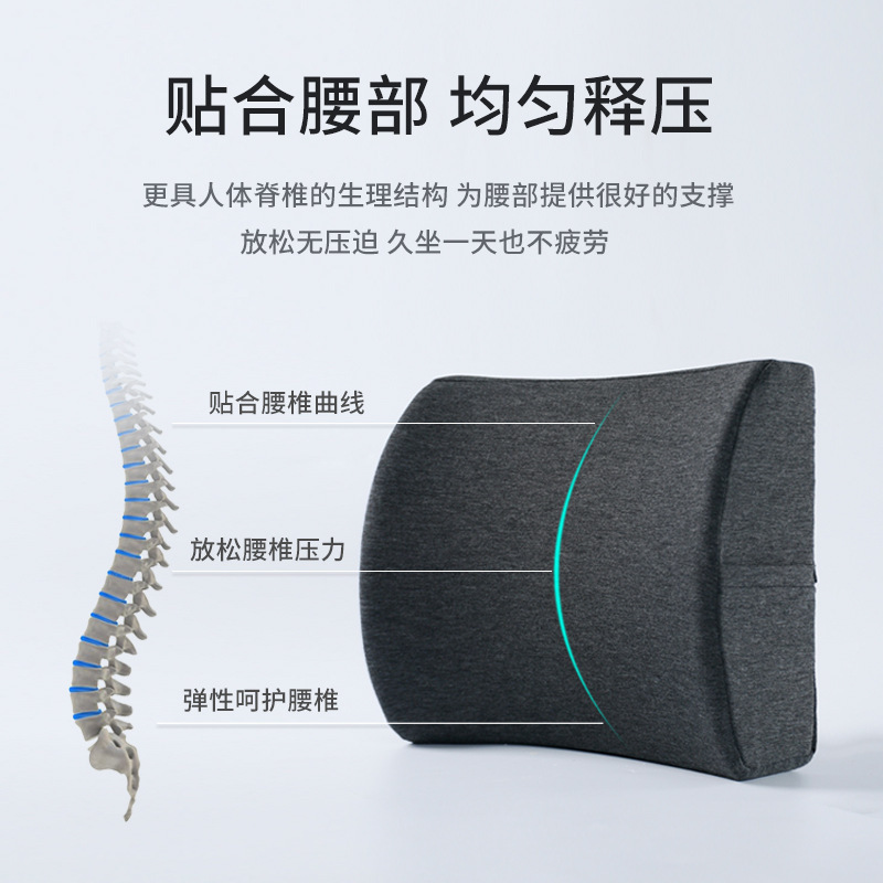 Amazon Memory Foam Lumbar Support Office Chair Cushion Car Lumbar Support Slow Rebound Lumbar Cushion Lumbar Pillow Cushion Wholesale Car Seat