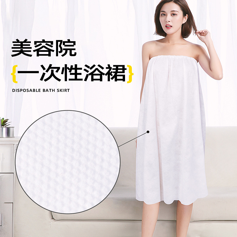 Одноразовая юбка для ванной, халат для салона красоты, без бретелек, одноразовый халат, сауна, потный наряд, платье для тела