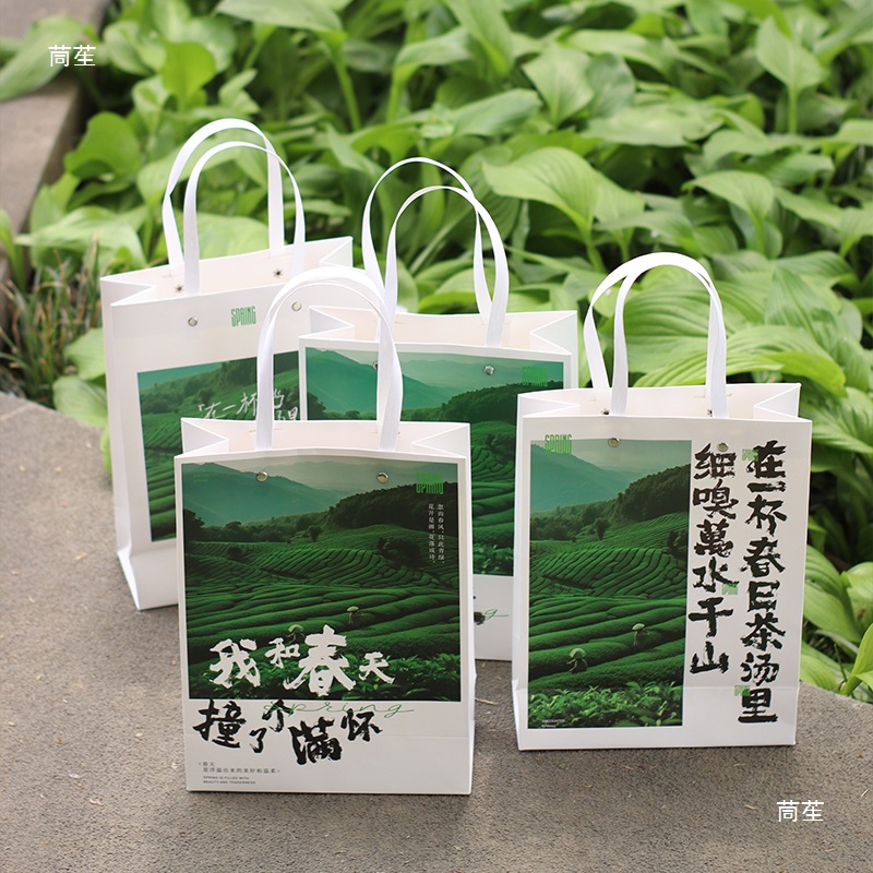 Mingqian Longjing Gift New Packaging Bag Handbag Biluochun Green Tea New Tea Huangshan Maofeng Spring Tea Anji White Tea