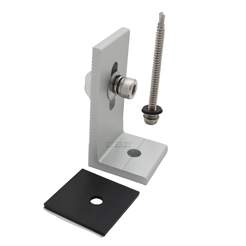 Solar Mounting Bracket System Photovoltaic L Foot 6005 Aluminum Alloy 6mm Thick L Right Angle Solarbracket
