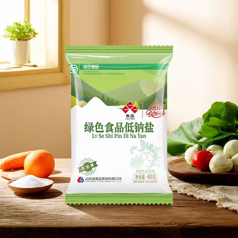 Green Food Lu Jing 0 Added Anti-Caking Agent Low Sodium Salt Reduced Sodium Potassium Supplement Low Sodium Iodine-Free Edible Salt Seasoning